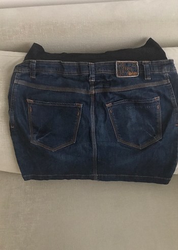 Koyu Mavi Hamile Kot Etek - Görsel 4