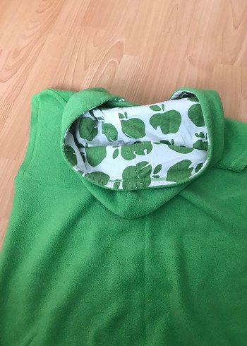 kız Çocuk Kapüşonlu Yeşil Fermuarlı Yelek - Görsel 7