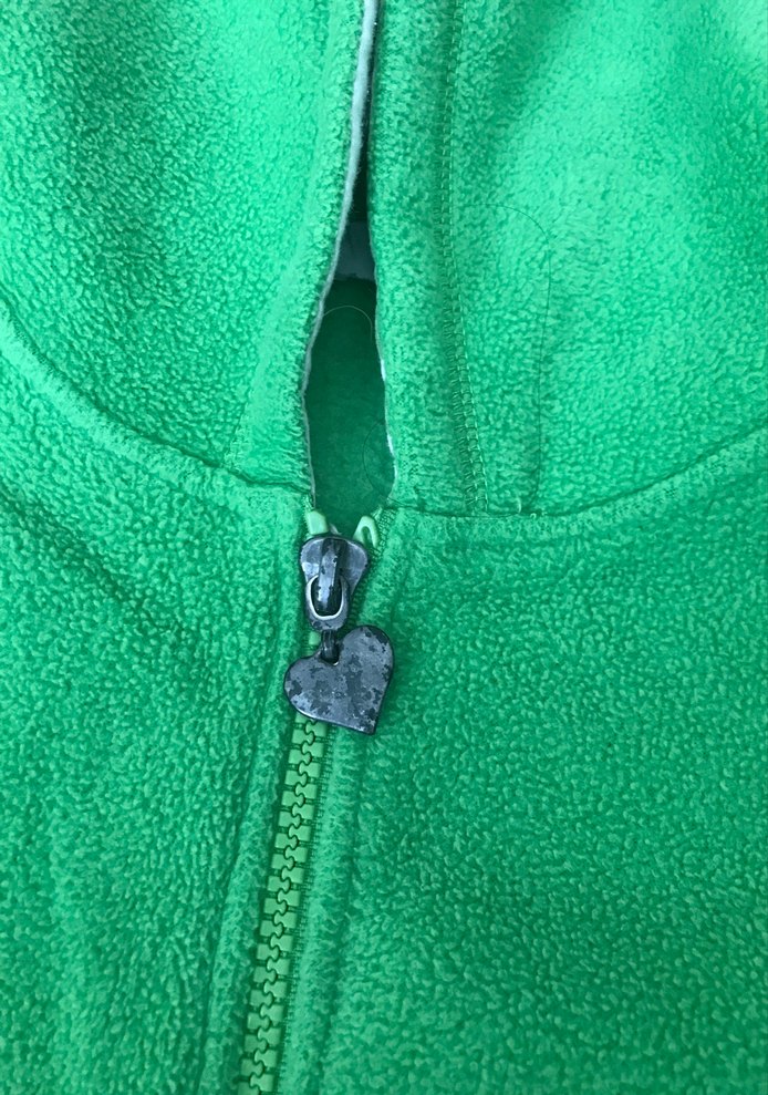 kız Çocuk Kapüşonlu Yeşil Fermuarlı Yelek - Görsel 3