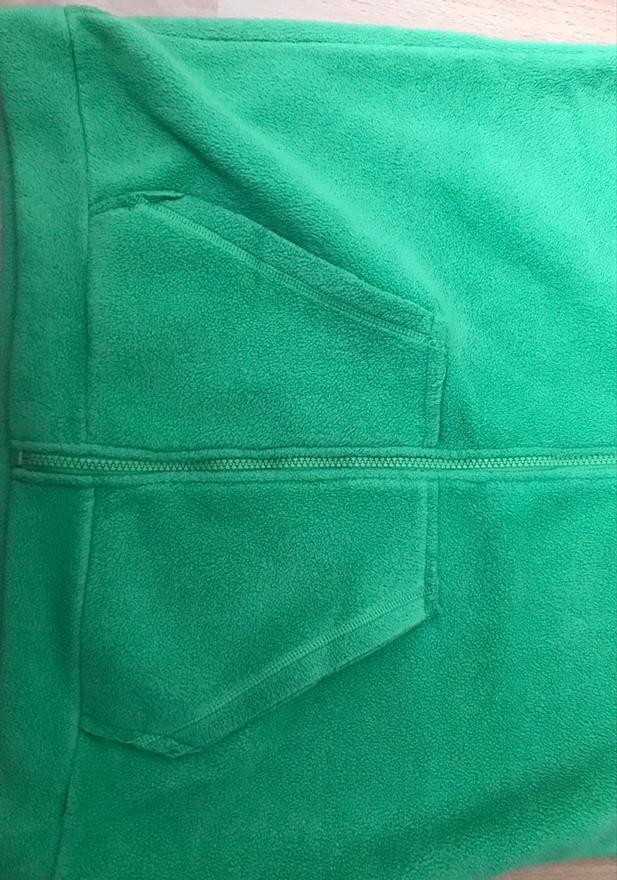 kız Çocuk Kapüşonlu Yeşil Fermuarlı Yelek - Görsel 2