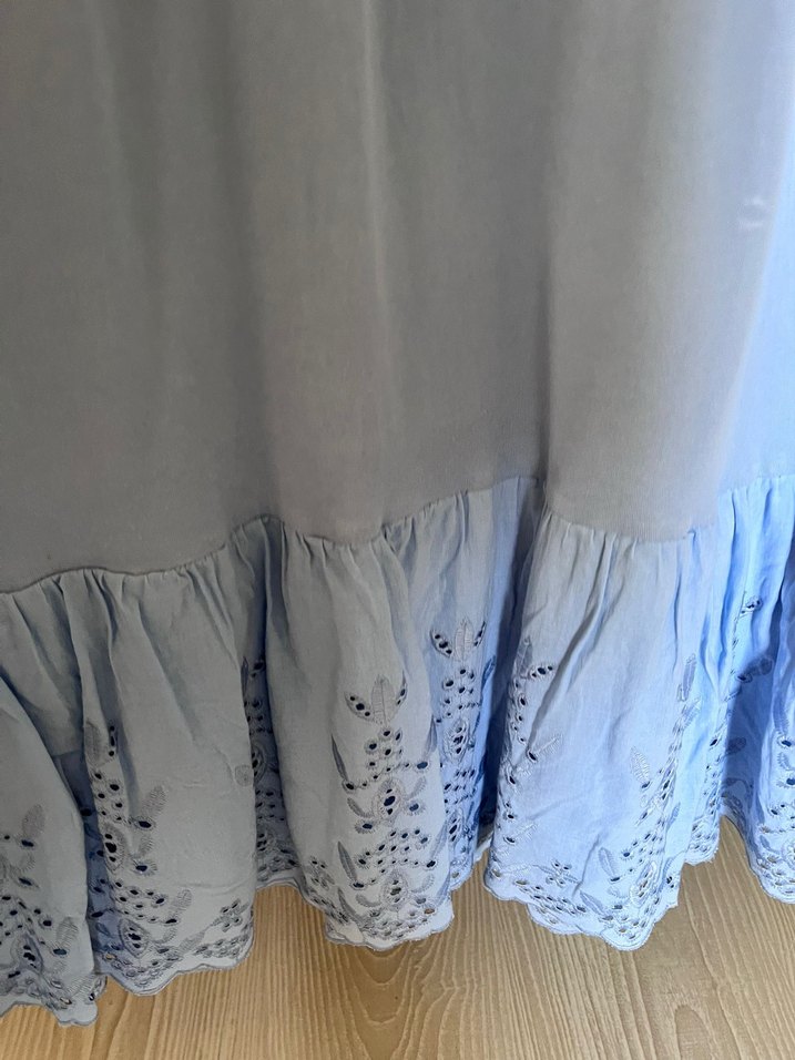 Nakışlı Fırfırlı Uzun Hamile Eteği - Görsel 2