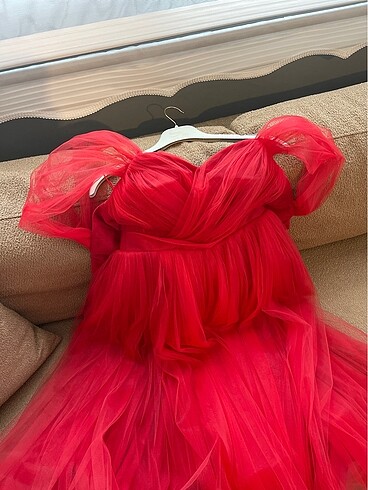 Berissima Bride Kırmızı midi boy elbise - Görsel 7