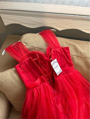 Berissima Bride Kırmızı midi boy elbise - Görsel 10