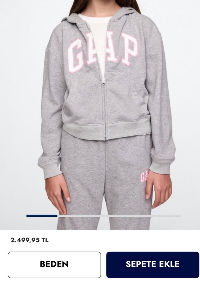GAP kids Gri Melanj Kapüşonlu Eşofman Takımı — görsel 9/10