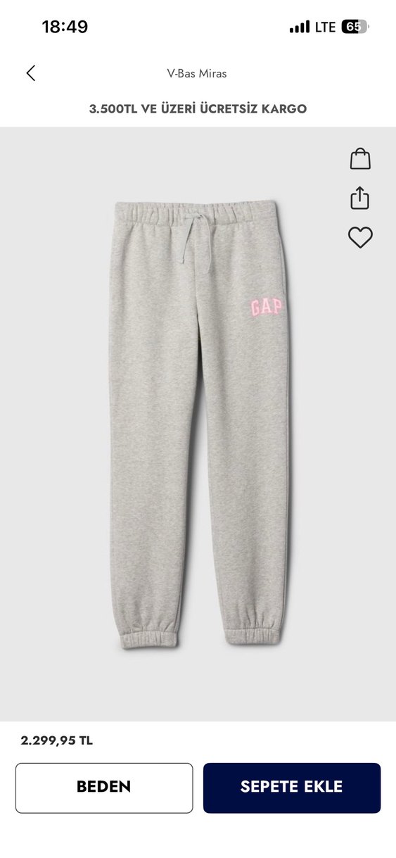 GAP kids Gri Melanj Kapüşonlu Eşofman Takımı — görsel 10/10