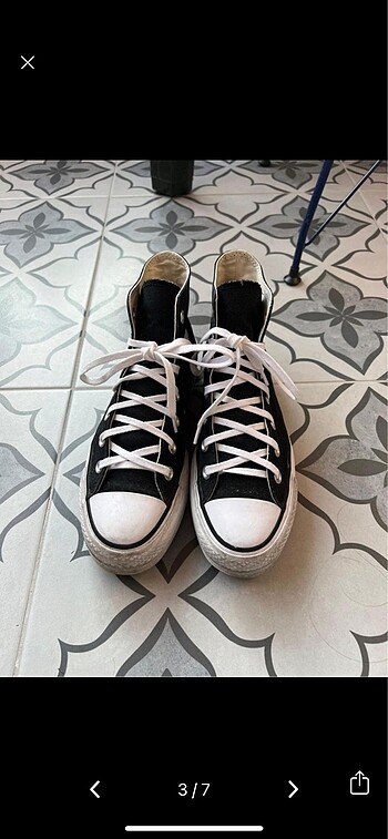 37,5 Beden Siyah platform converse