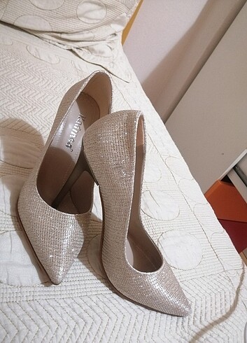 Gold Simli Stiletto