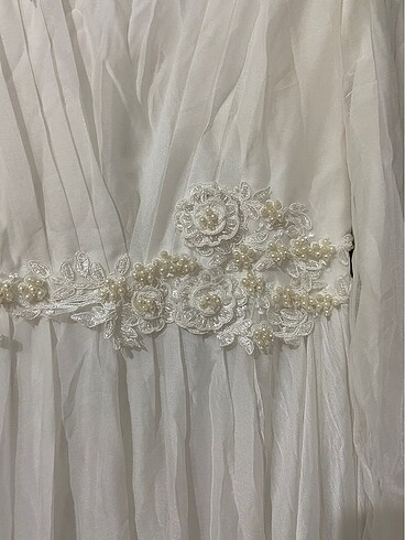 xl Beden beyaz Renk Tesettür Nikah Mevlit elbisesi