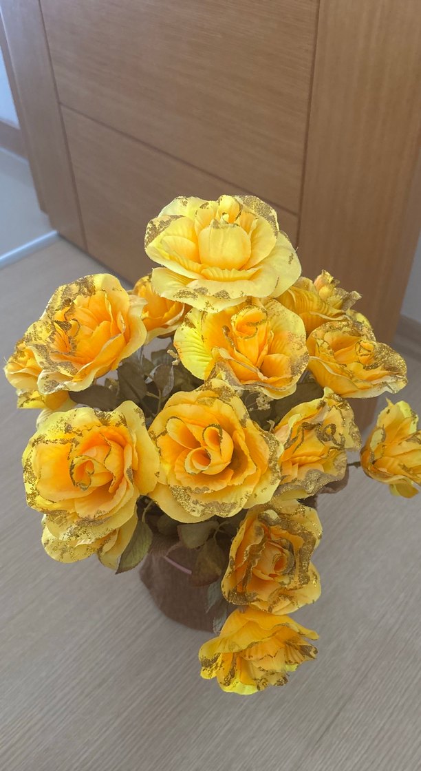 Sarı Dekoratif Yapay Çiçek Aranjmanı - Görsel 2