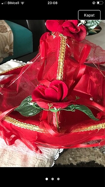 Kına sepeti kına konvoy malzemesi kına başörtüsü  erkek kına baş - Görsel 2