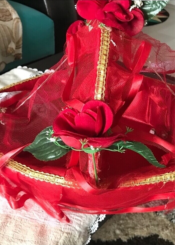 Kına sepeti kına konvoy malzemesi kına başörtüsü  erkek kına baş - Görsel 2