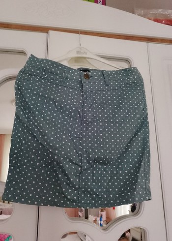 Düğmeli Gri Kadın Mini Etek - Görsel 2