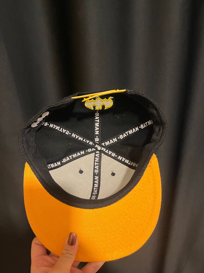 Sarı Gri Batman Desenli UNISEX Snapback Şapka Kep - Görsel 3