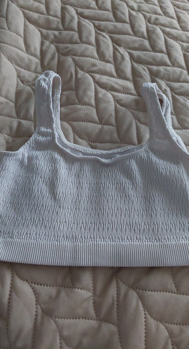 Beyaz Spor Crop Atlet - Görsel 2