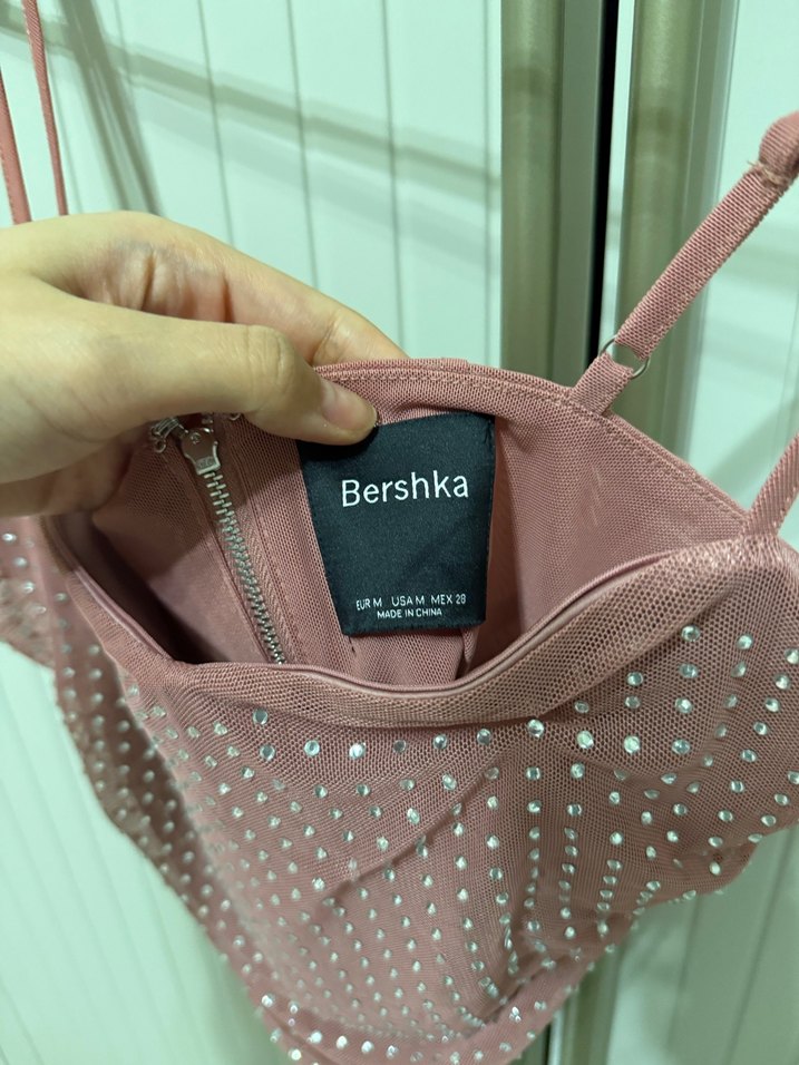 Parlak Kahverengi Payetli Straplez Büstiyer - Görsel 4