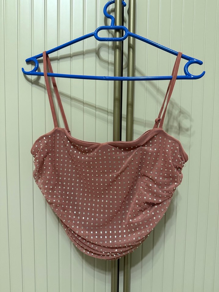 Parlak Kahverengi Payetli Straplez Büstiyer - Görsel 5