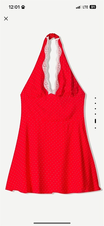 s Beden kırmızı Renk bershka islemeli mini elbise