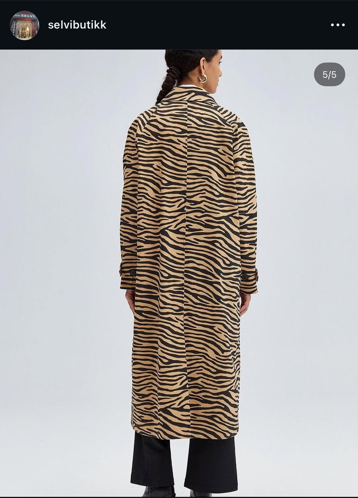 Kadın Kahverengi Zebra Desenli Uzun Trençkot - Görsel 2