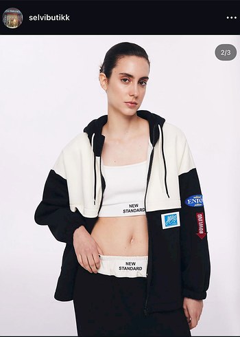 Siyah Beyaz Kadın Rahat Takım - Görsel 2