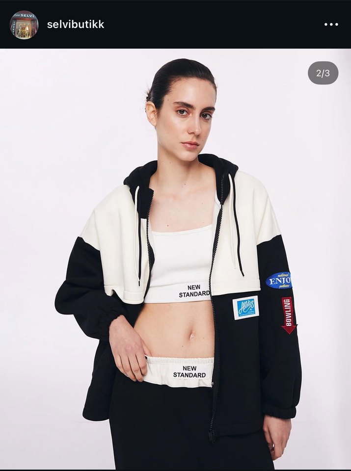 Siyah Beyaz Kadın Rahat Takım - Görsel 2