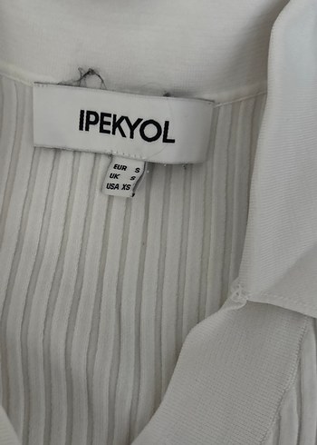 ipekyol IPEKYOL Beyaz Düğmeli Kısa Kollu Bluz