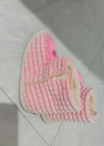 Kız Çocuk Pembe Nakışlı Sıcak Ev Terliği - Görsel 2