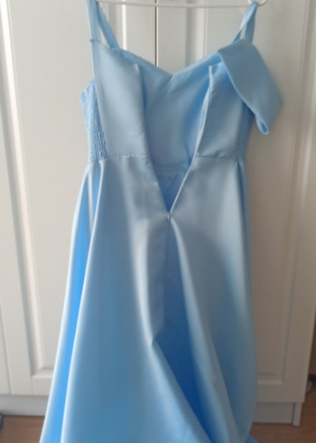 Mavi Drapeli Uzun Abiye Elbise - Görsel 2