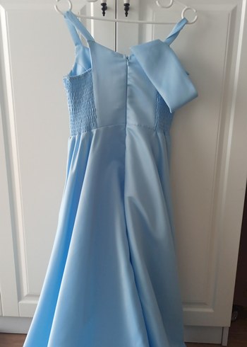 Mavi Drapeli Uzun Abiye Elbise - Görsel 3