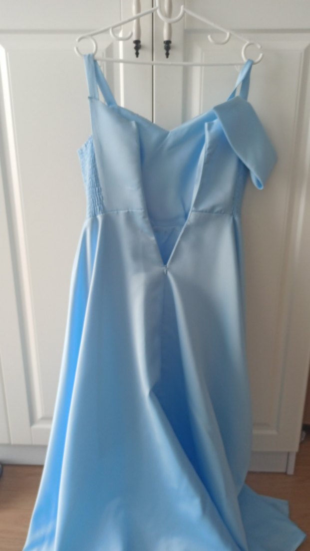 Mavi Drapeli Uzun Abiye Elbise - Görsel 2