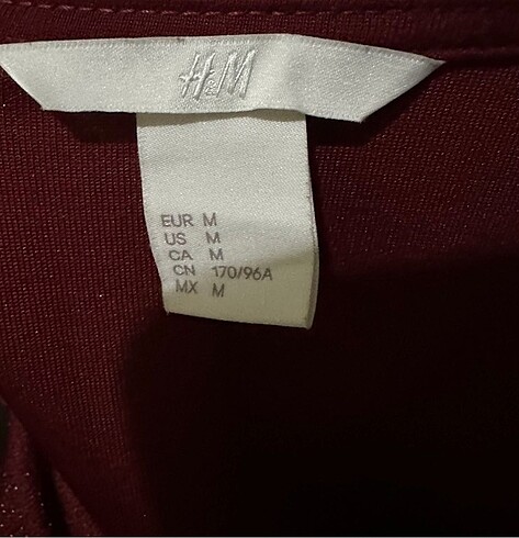 m Beden H&M Bordo simli elbise