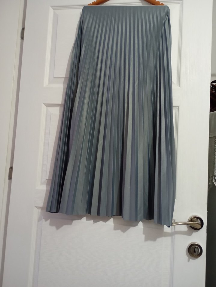 Gri Pilili Uzun Kadın Etek - Görsel 2