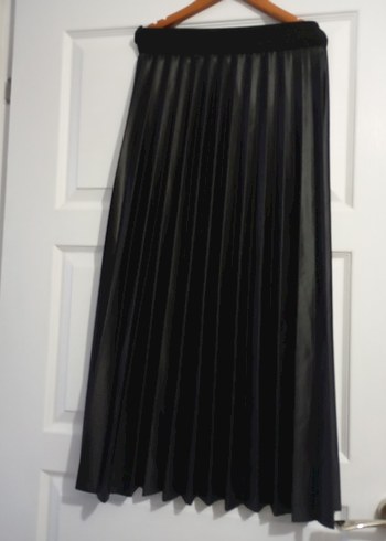 Kadın Siyah Piliseli Uzun Etek - Görsel 2