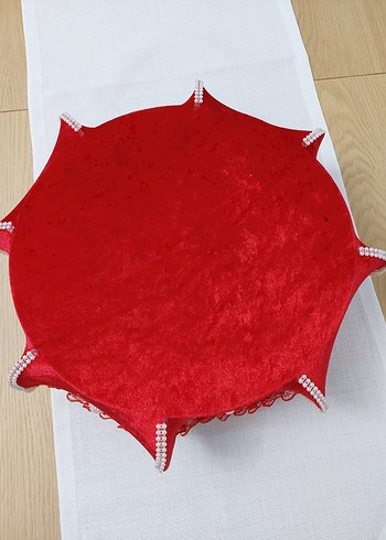 Kırmızı Parlak Satenli Sepet - Görsel 2