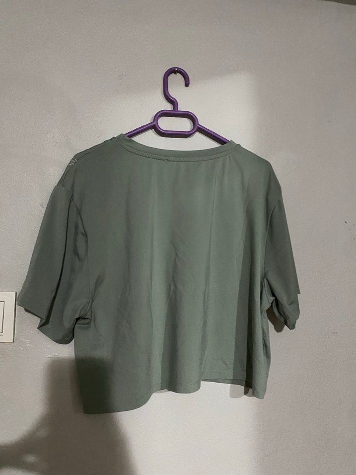 Yeşil Kısa Kollu Salaş Kadın Tişört - Görsel 2