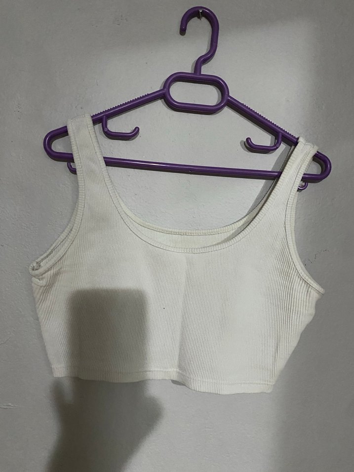 Beyaz Kadın Kısa Pamuklu Atlet - Görsel 2