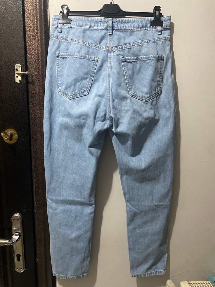 Rahat Kesim Mavi Midi Kot Pantolon - Görsel 2