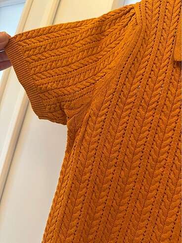 s Beden turuncu Renk Mango Kısakollu Triko