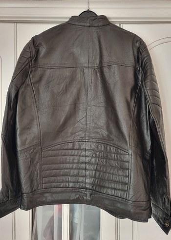 Kahverengi Erkek Deri Biker Ceket - Görsel 3