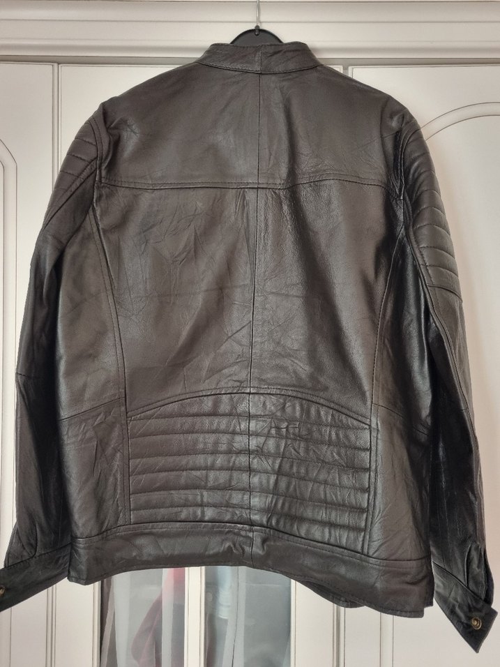 Kahverengi Erkek Deri Biker Ceket - Görsel 3