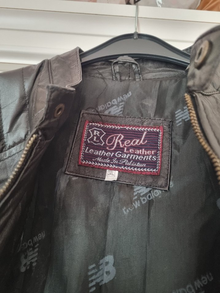 Kahverengi Erkek Deri Biker Ceket - Görsel 2