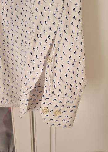 Erkek Beyaz Pamuklu Düğmeli Gömlek - Görsel 2