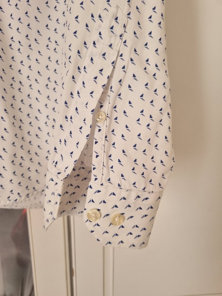 Erkek Beyaz Pamuklu Düğmeli Gömlek - Görsel 2