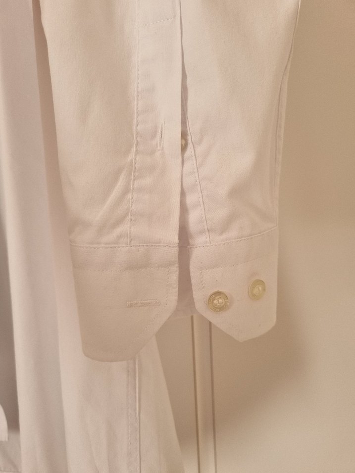 Düğmeli Beyaz Erkek Keten Gömlek - Görsel 4