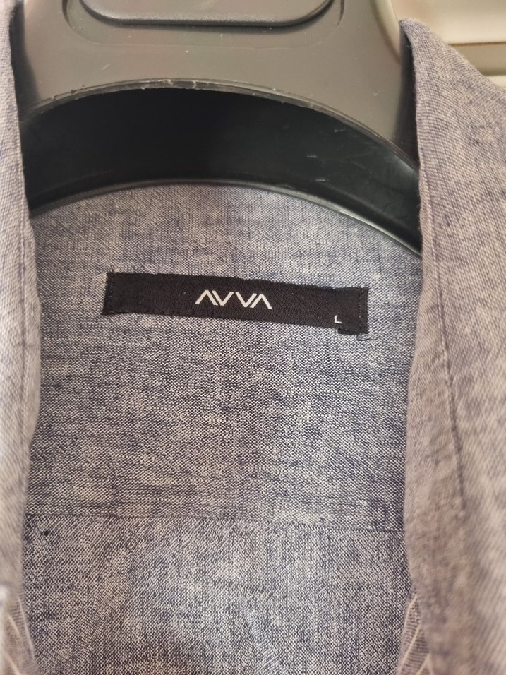 Mavi Erkek Keten Düğmeli Uzun Kollu Gömlek - Görsel 2