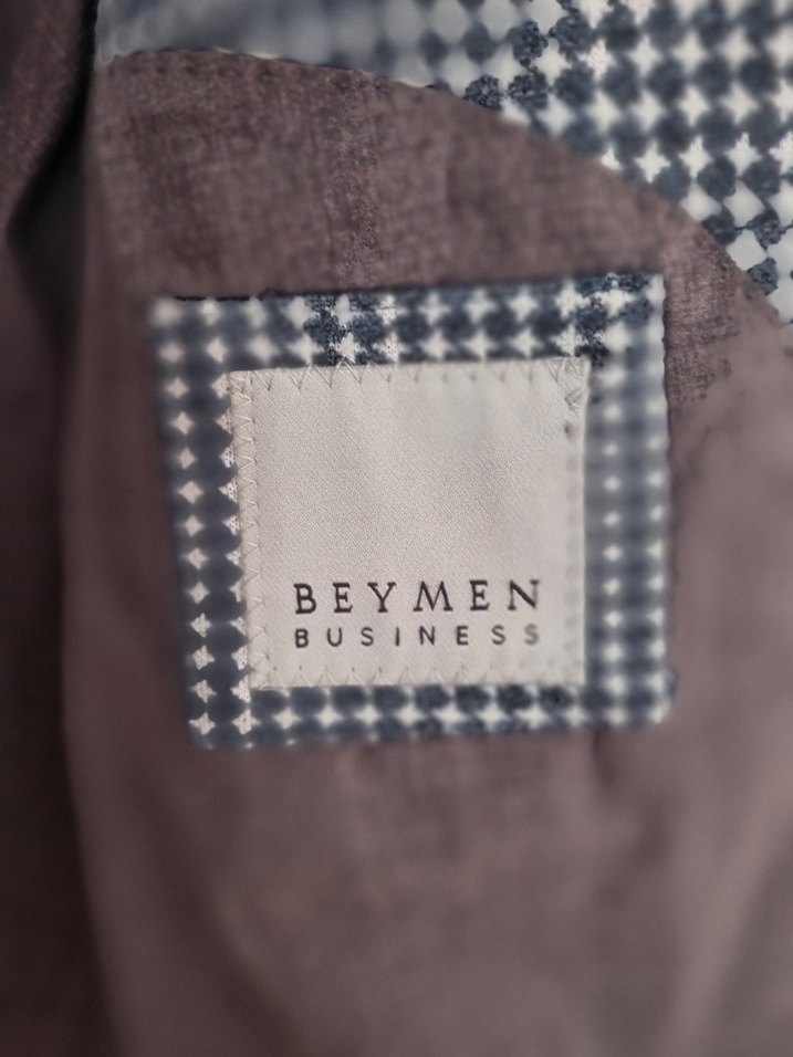 Mavi Beyaz Ekose Erkek Ofis Ceket - Görsel 4