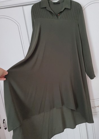 Uzun Kollu Haki Tunik - Görsel 2