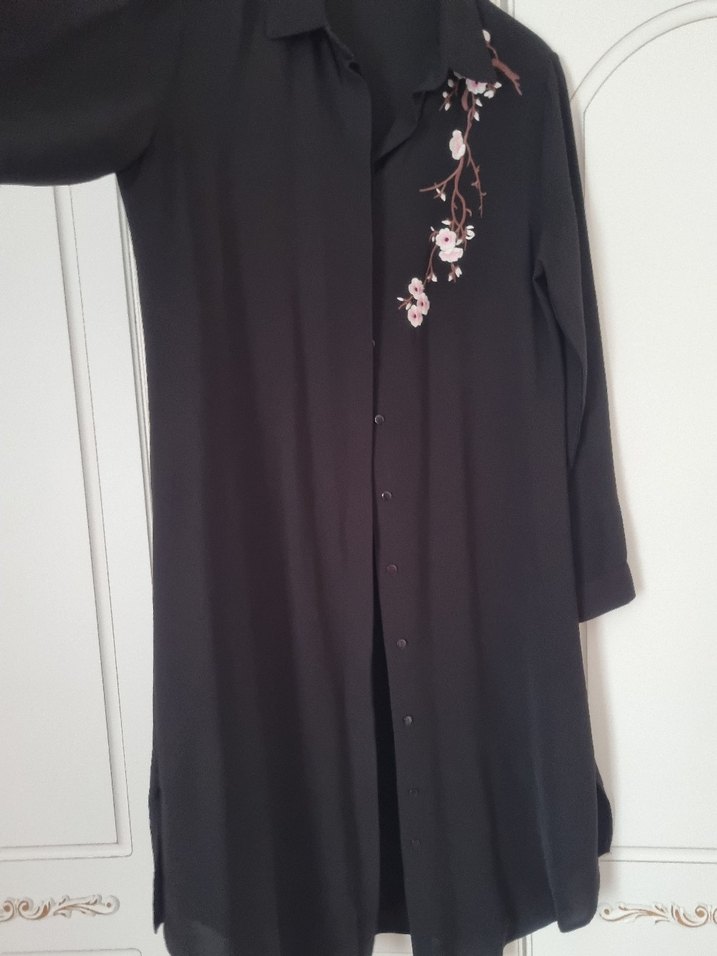 Siyah Uzun Kollu İş Ofis Tunik - Görsel 3