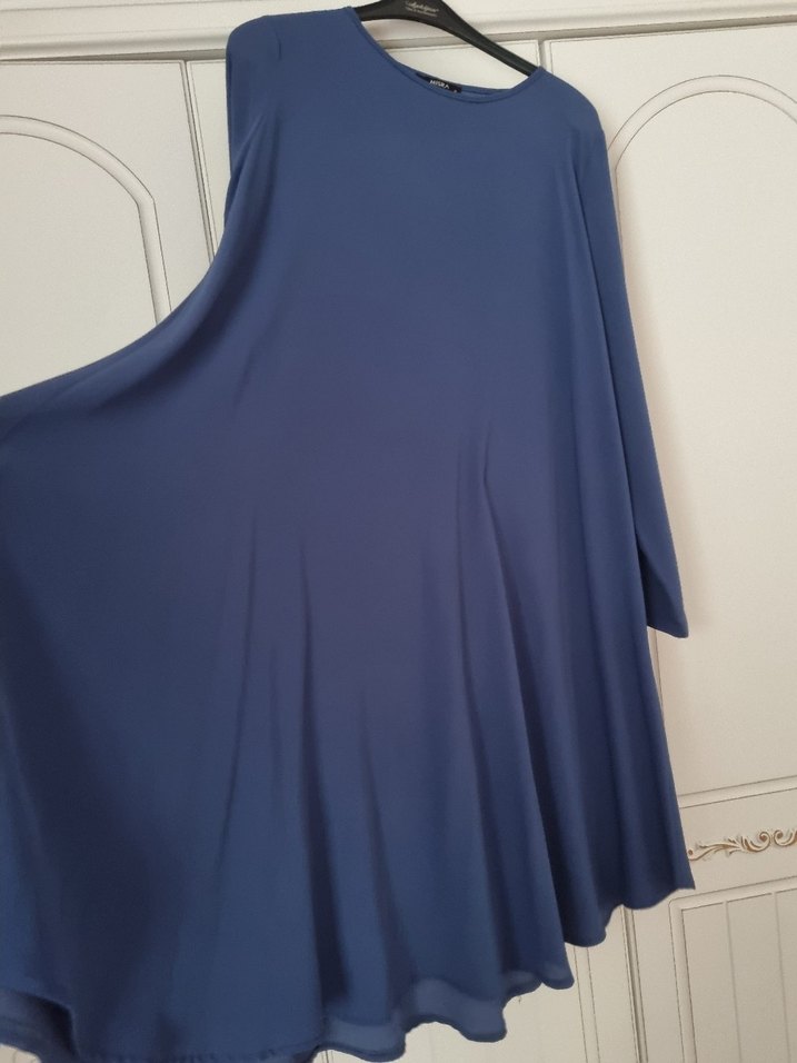 Uzun Kollu Mavi Kadın Tunik - Görsel 2