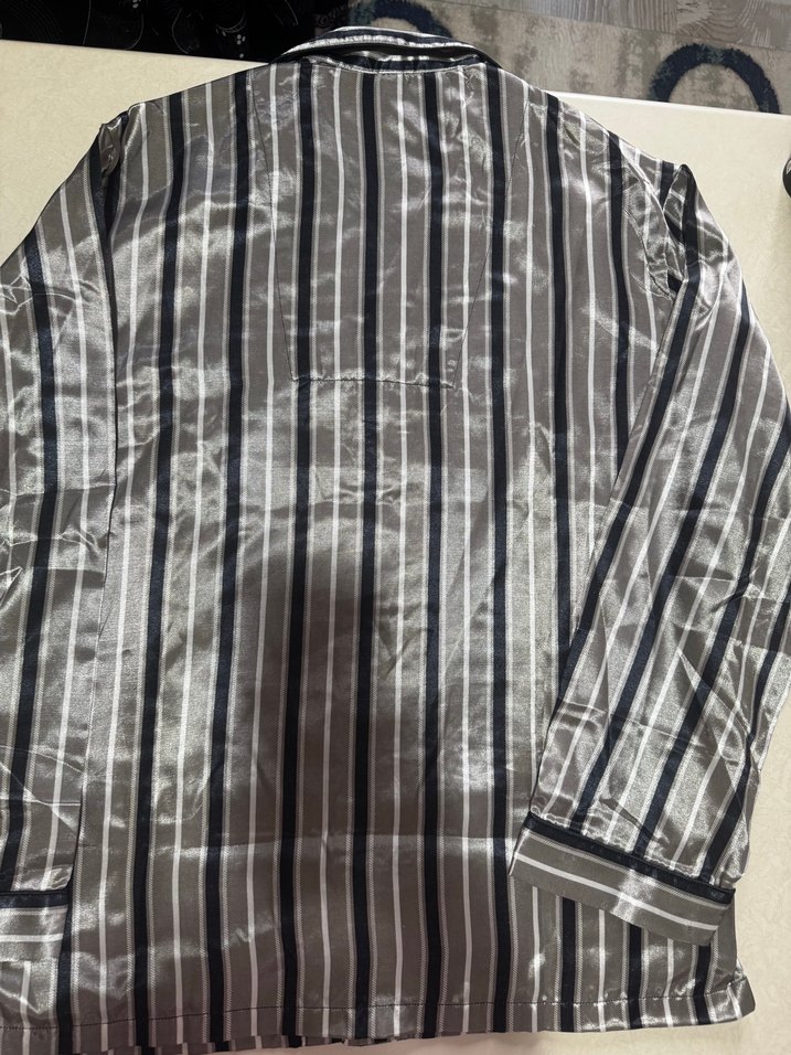 Düğmeli Gri Erkek Pijama Üstü - Görsel 2