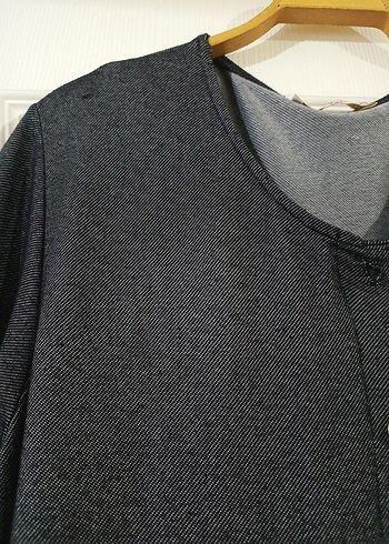 Düğmeli Gri Uzun  Elbise - Görsel 3